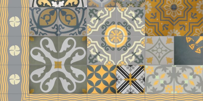 Mosaico Zementfliesen Patchwork zur Farbe des Jahres 2021